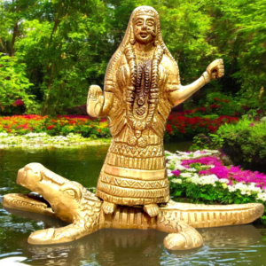 Brass Ganga MATA Murti | Ganga Ji Statue | Sacred Brass Idol for Worship & Home Decor